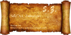 Sóti Zebulon névjegykártya